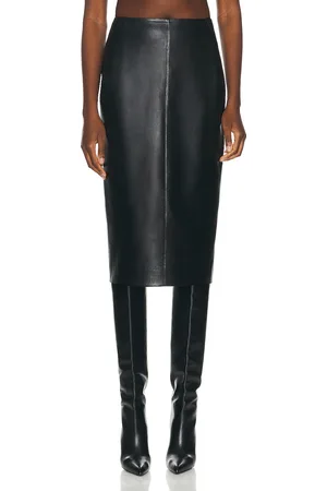 Alaïa Leather Pencil Skirt in Noir - Black. Size 38 (also in ).