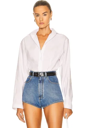 Alaïa Corset Shirt in Blanc - White. Size 40 (also in ).