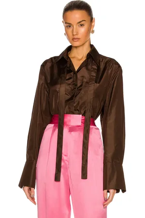VALENTINO Long Sleeve Shirt in Deep Chocolate - Brown. Size 42 (also in ).