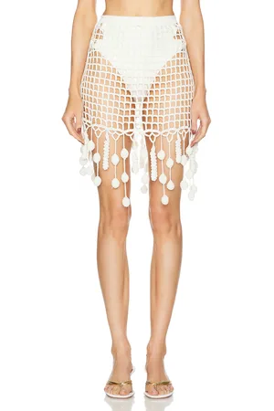 Cult Gaia Moki Crochet Coverup Skirt in Off White - White. Size L (also in M).