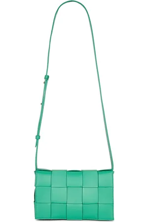 Bottega Veneta Cassette Bag in Mermaid & Gold - Teal. Size all.