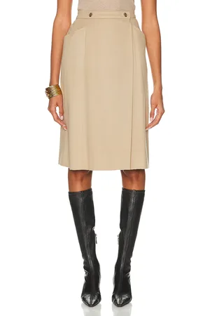 CHANEL Wrap Wool Skirt in Beige - Beige. Size 42 (also in ).