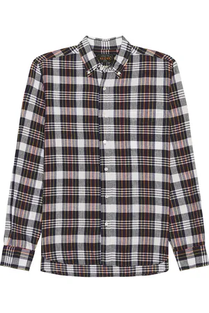Beams Indian Madras Shirt in Navy - Black. Size S (also in ).