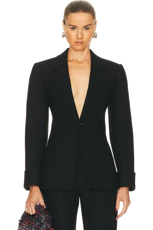 Bottega Veneta Structured Double Melange Jacket in Black - Black. Size 38 (also in 40).