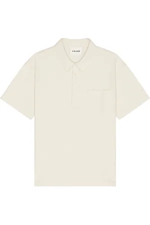 Frame Duo Fold Polo in White Canvas - Cream. Size S (also in ).