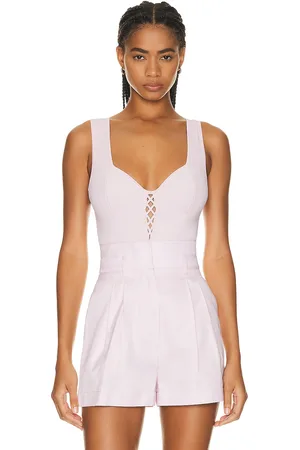 Alaïa Corset Bodysuit in Rose Dragee - Rose. Size 34 (also in 42, 44).
