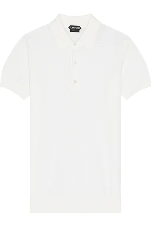 Tom Ford Piquet Short Sleeve Polo In Chalk in Chalk - Cream. Size 46 (also in 48, 52).