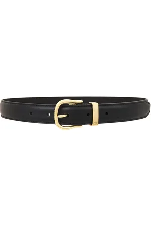 NILI LOTAN Louise Belt in Black & Shiny Brass - Black. Size 65 (also in 70, 75, 80, 85).