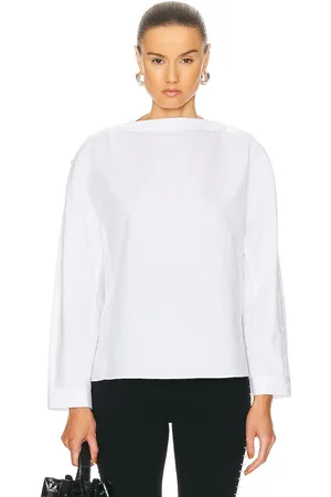 Alaïa Button Up Top in Blanc - White. Size 34 (also in 36, 38, 40).