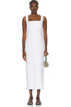 POSSE Alice Midi Dress in Ivory - Ivory. Size L (also in M, S, XS).