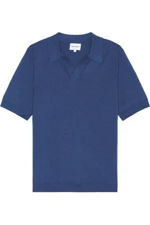 Norse projects Leif Cotton Linen Polo in Calcite Blue - Blue. Size L (also in ).