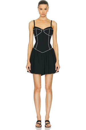 Caroline Constas Orella Mini Dress in Black & Off White - Black. Size S (also in ).