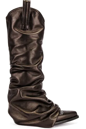 R13 Mid Cowboy Boot with Sleeve in Black Leather - Black. Size 36 (also in 37).