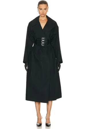 Alaïa Belted Trench Coat in Noir - Black. Size 42 (also in ).