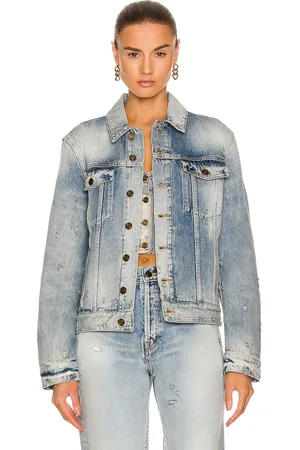 Saint Laurent Boyfriend Jacket in Hilton Sky Blue - Denim-Medium. Size 38 (also in ).