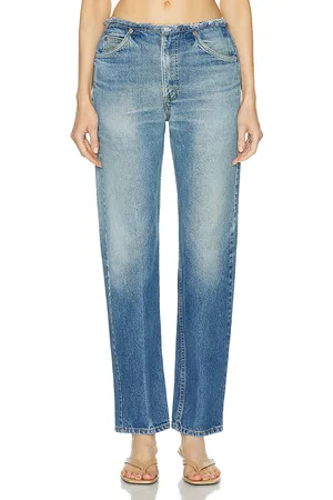 aligrace Undone Mini Rise Customs in Medium Dark Wash - Blue. Size 26 (also in ).