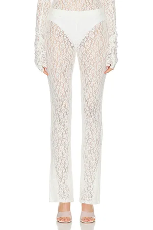 EB DENIM Split Hem Legging in Off White - White. Size XS (also in ).