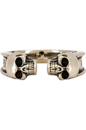 Alexander McQueen Twin Skull Ring in Silver - Metallic Silver. Size 17 (also in ).