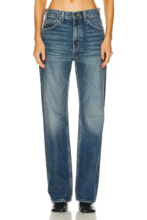 NILI LOTAN Mitchell Wide Leg in Ocean Wash - Denim-Medium. Size 26 (also in 28, 30).