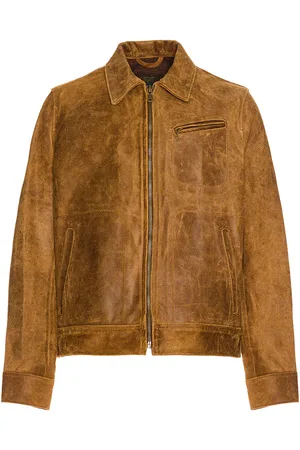 Schott NYC Duke Unlined Rough Suede Jacket in Brown - Brown. Size S (also in ).