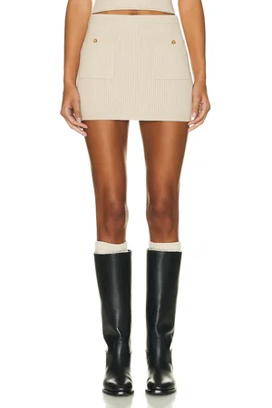 Helsa Gail Mini Skirt in Oyster - Neutral. Size M (also in S, XL).