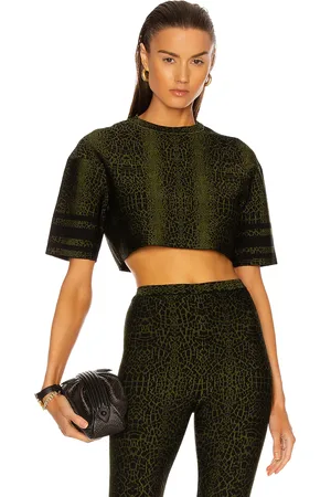 Alaïa Animalier Top in Noir & Vert - Green. Size 40 (also in ).