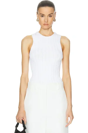 Khaite Manu Tank Top in Glaze - White. Size M (also in ).
