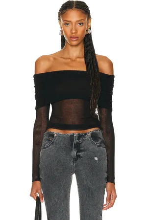 SER.O.YA Idalia Top in Black - Black. Size L (also in M, S).