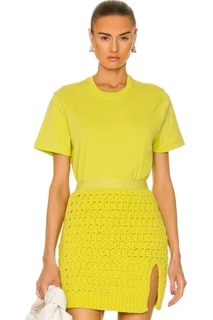 Bottega Veneta Crew Neck T-Shirt in Acid Kiwi - Green. Size L (also in ).