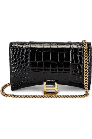 Balenciaga Hourglass Wallet On Chain Bag in Black - Black. Size all.