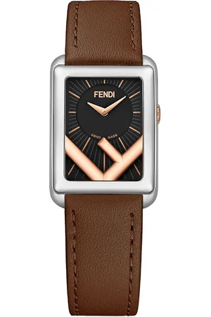 Fendi Runaway 22.5x32mm Watch in Stainless Steel & Brown - Brown. Size all.