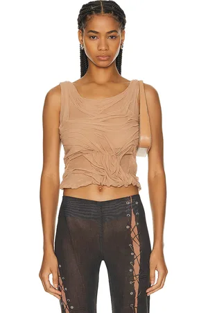 DI PETSA Wetlook Two Strap Top in Nude - Tan. Size M (also in XS).