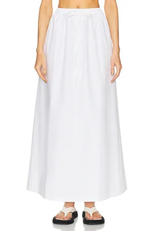 AEXAE Utility Maxi Skirt in White - White. Size M (also in S).