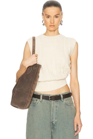 Acne Studios Face Knit Vest in Oatmeal Melange - Cream. Size L (also in M).