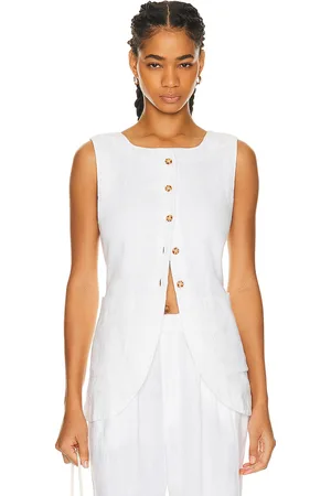 POSSE Emma Vest in Ivory - Ivory. Size L (also in M, S, XS).