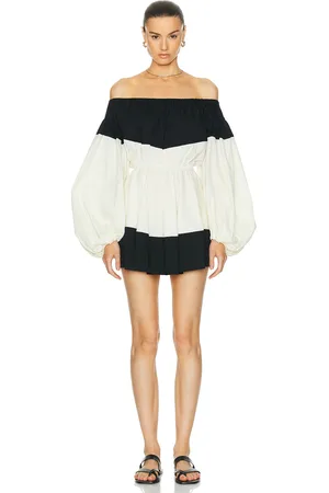 Caroline Constas Marley Dress in Black & Off White - Cream. Size L (also in M, S, XS).