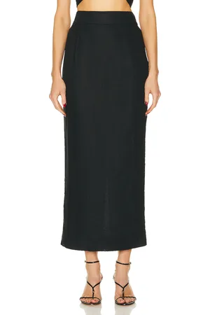 POSSE Emma Pencil Skirt in Black - Black. Size L (also in M, S, XS).