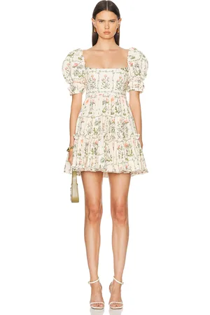 Agua by Agua Bendita Alaria Dress in Ivory Green & Pink - Ivory. Size M (also in ).