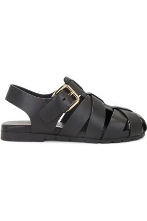Bottega Veneta Alfie Flat Sandal in Black - Black. Size 37 (also in 36, 38, 39, 40, 41).