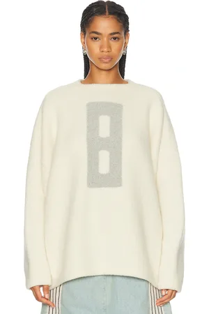 FEAR OF GOD Boucle Straight Neck Relaxed Sweater in Cream - Cream. Size L (also in ).