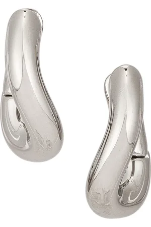 Balenciaga Loop Earrings in Shiny Silver - Metallic Silver. Size all.