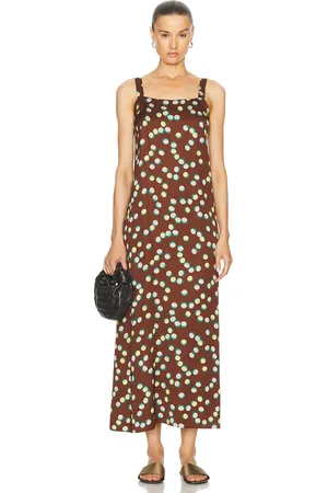 BODE Bubble Dot Dress in Brown Multi - Brown. Size L (also in M, S).