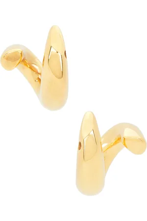 Bottega Veneta Loop Earrings in Yellow Gold - Metallic Gold. Size all.