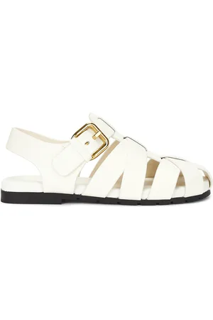 Bottega Veneta Alfie Flat Sandal in White - White. Size 37 (also in 38, 39, 40).