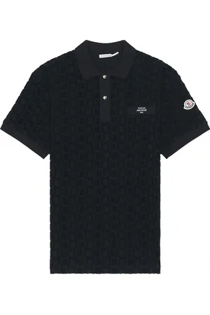 Moncler Short Sleeve Polo in Dark Navy Blue - Blue. Size L (also in M, XL/1X).