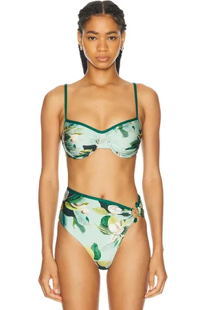 PATBO Magnolia Underwire Bikini Top in Green Multi - Green. Size XS (also in ).