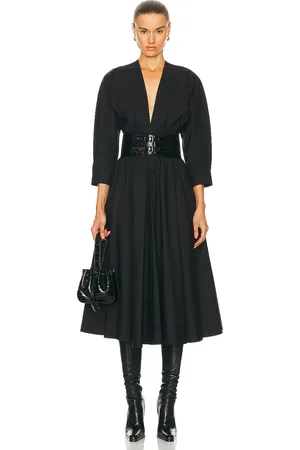 Alaïa Long Sleeve Belt Dress in Noir - Black. Size 36 (also in ).