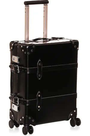 Globetrotter 4 Wheel Carry On Luggage 40x55x21cm in Black & Black Chrome - Black. Size all.
