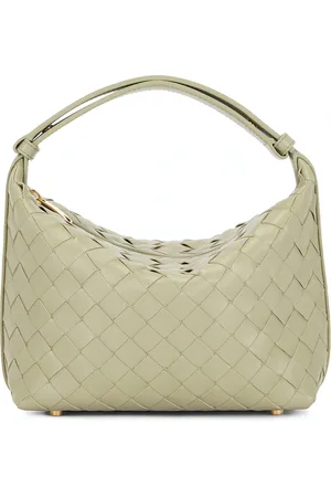 Bottega Veneta Mini Wallace Bag in Travertine & Gold - Sage. Size all.