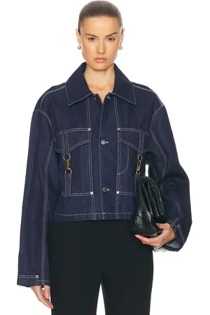Stella McCartney Hardware Detailed Denim Jacket in Dark Blue - Denim-Dark. Size L (also in M, S).